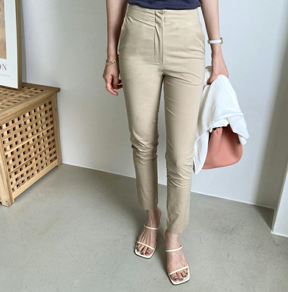 スリムパンツ・全3色・b69451 レディース 【pt】パンツ ズボン ロングパンツ スリム タイト 単色 無地 シンプル ベーシック カジュアル ラフ 大人 春 夏 韓国 ファッション ハイホリHIHOLLI