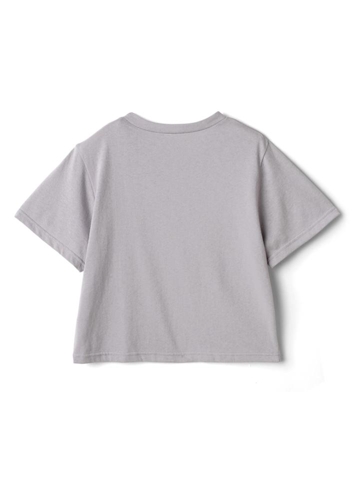 フロントロゴ刺繍ショート丈Tシャツ