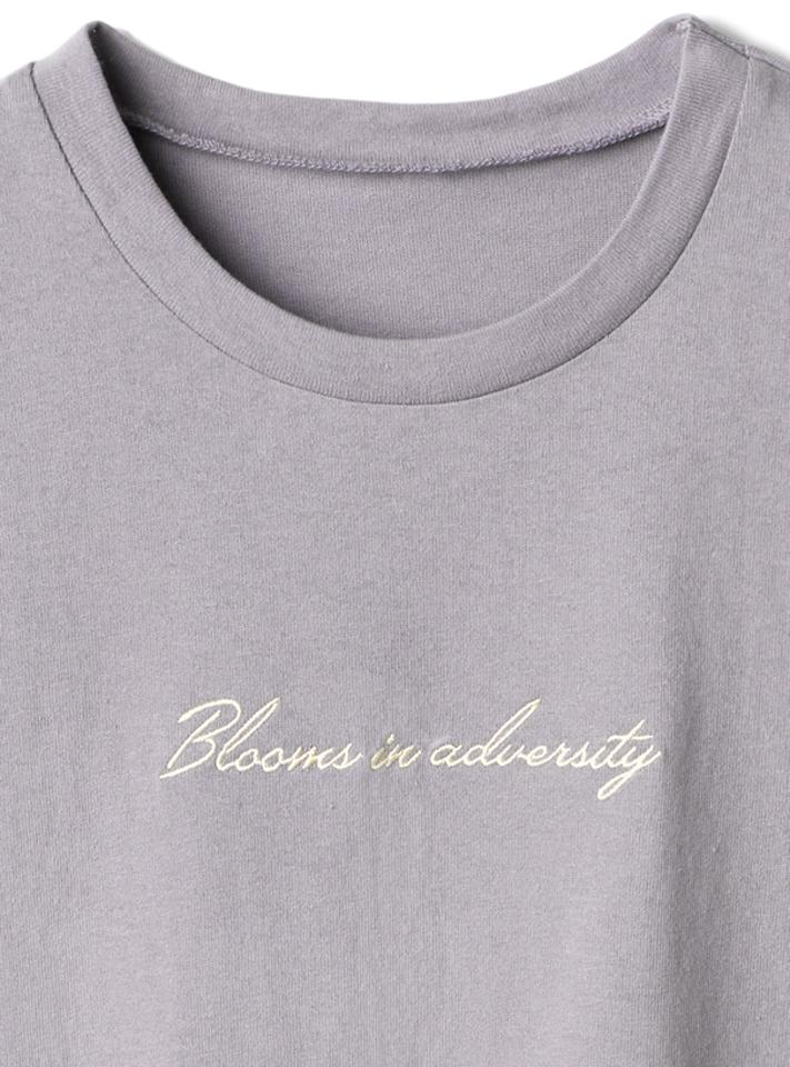 フロントロゴ刺繍ショート丈Tシャツ