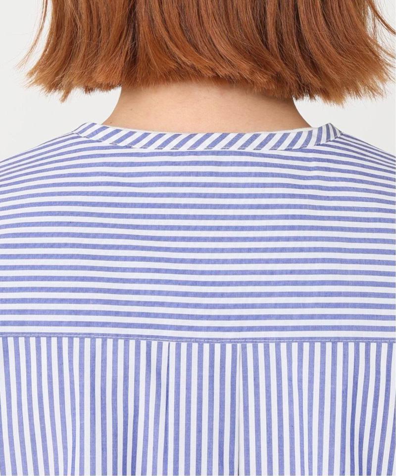 《追加2》コットンストライプバックフレアチュニックブラウス◆（JOURNAL STANDARD relume）