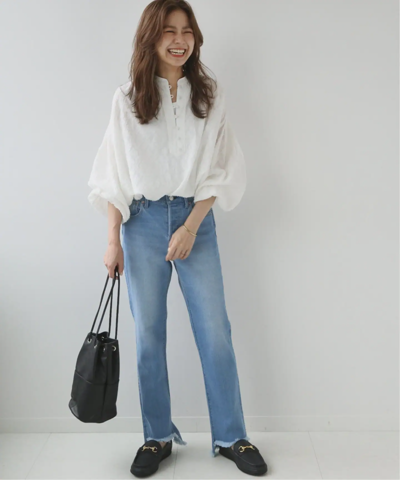 《追加》コットンジャガードギャザーブラウス◆（JOURNAL STANDARD relume）