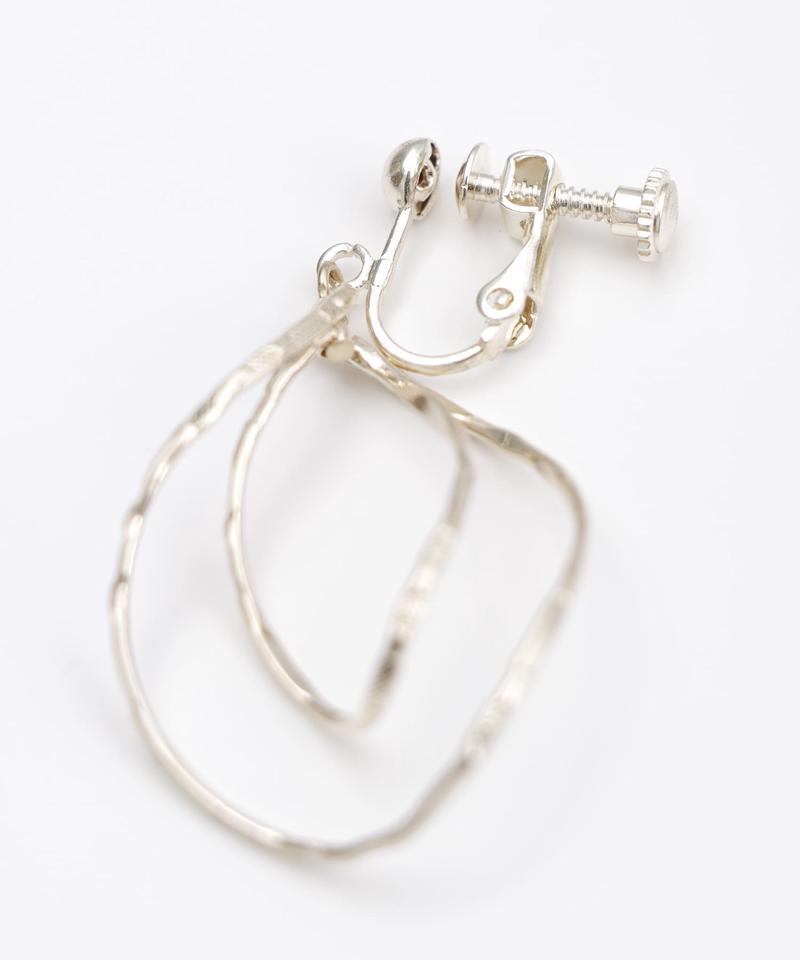 2連ドロップ型メタルイヤリング