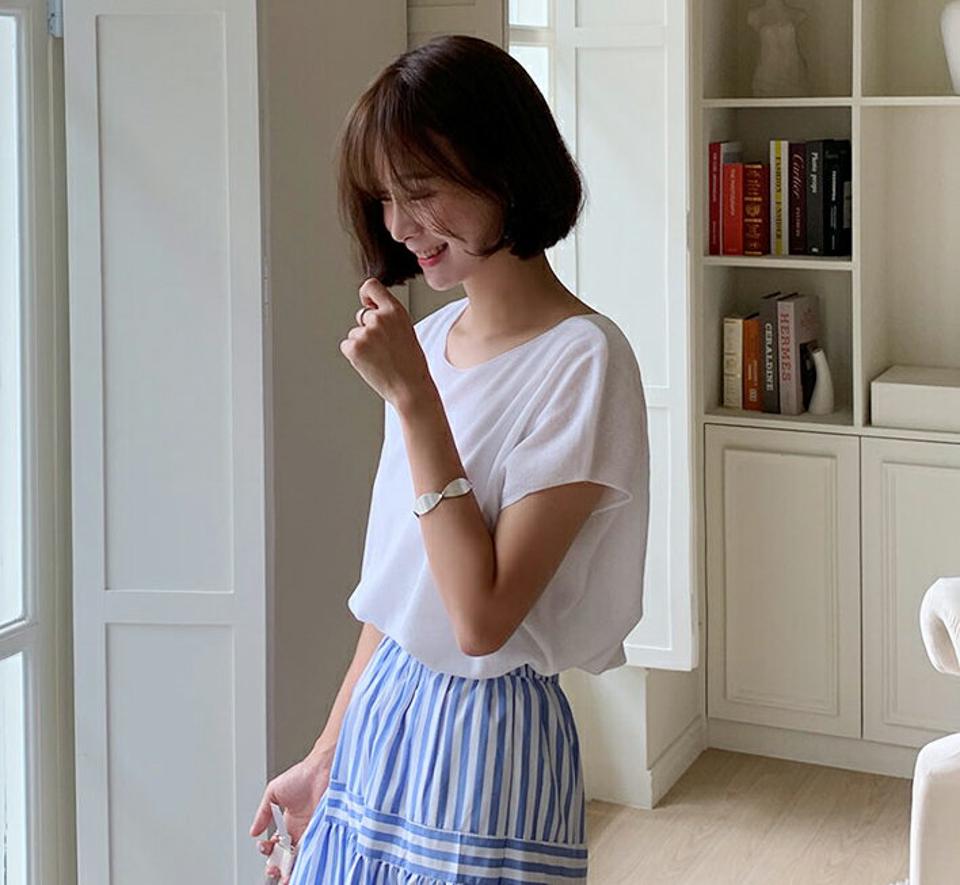 ボートネックニット・全3色・b64379 レディース 【tops】韓国 ファッション トップス ニット 半袖 ショートスリーブ ボートネック 着痩せ 華奢見 フレンチスリーブ スリム 体型カーバー 細身 フェミニン 夏 春
