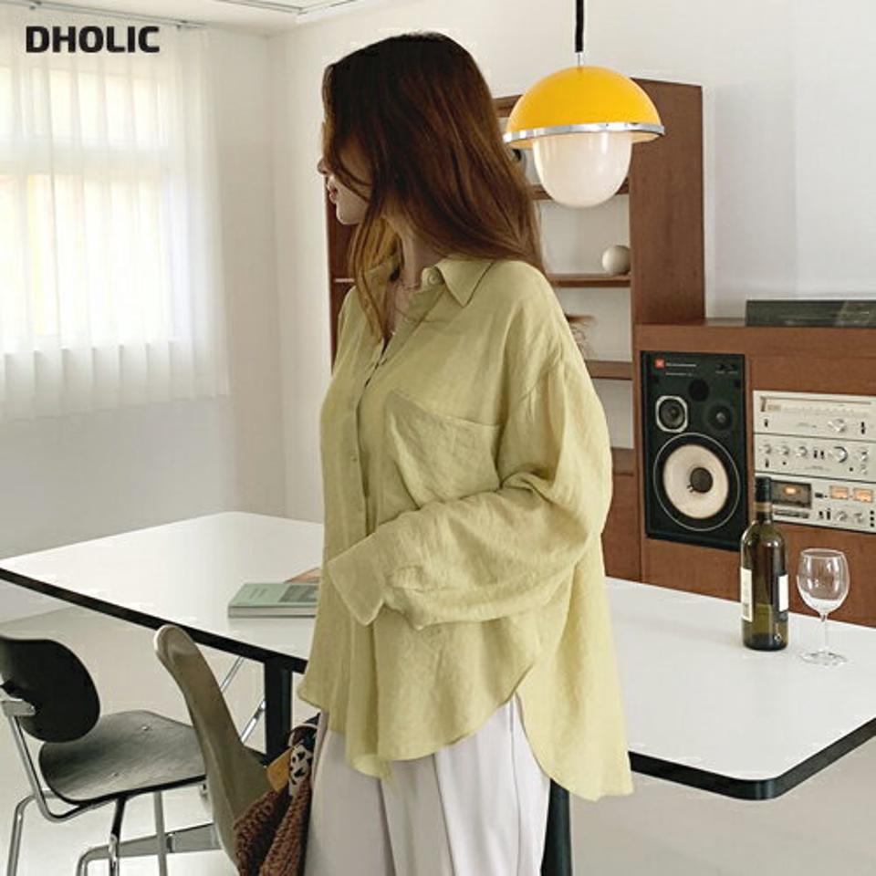 リンクルアンバランスシャツ・全3色・t00149 レディース 【bl】トップス シャツ 長袖 アンバランス リンクル 単色 無地 シンプル ナチュラル 大人 カジュアル ラフ オーバーサイズ ゆったり 春 秋 韓国 ファッション ハイホリHIHOLLI