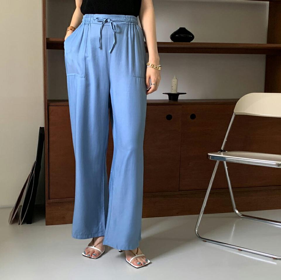 ドロストワイドパンツ・全3色・t00172 レディース 【pt】パンツ ズボン ロングパンツ ワイド ドロスト 単色 無地 シンプル ベーシック カジュアル ラフ 春 夏 韓国 ファッション ハイホリHIHOLLI