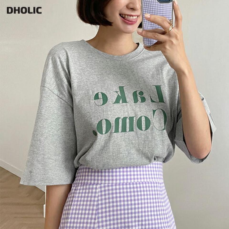 LakeComo.Tシャツ・全3色・n57820 レディース 【tops】韓国 ファッション トップス Tシャツ 半袖 ルーズ デイリー カジュアル プリント スリム ラウンドネック ルーズ ゆったり 体型カーバー 細身 フェミニン 夏 春
