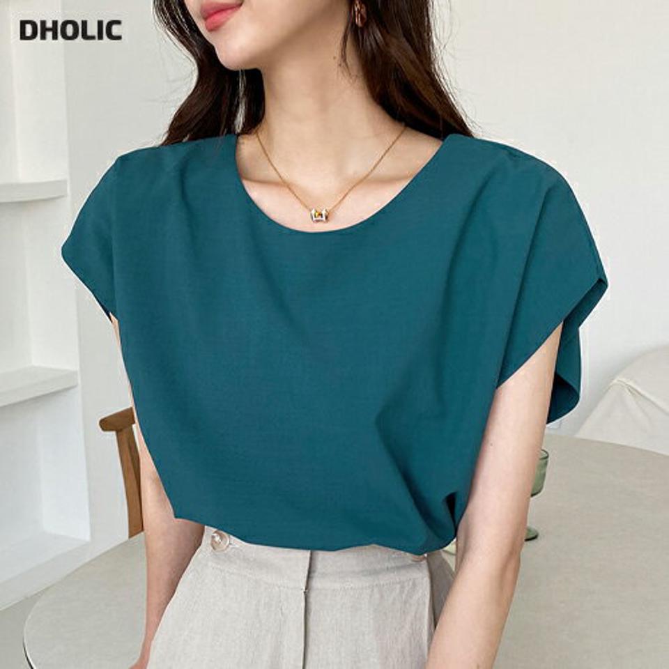 ドルマンタックブラウス・全5色・b57844 レディース 【bl】韓国 ファッション トップス ブラウス 半袖 大人 ラウンドネック シンプル ドルマンスリーブ オフィスカジュアル オフィス フェミニン カジュアル 上品 夏 春