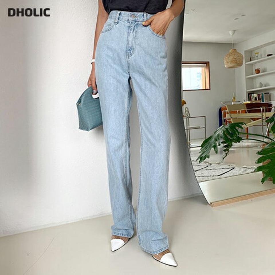 【新作10%OFF】セミフレアデニムパンツ・全2色・t62513 レディース 【pt】韓国 ファッション ボトムス ロング ロングパンツ フレア デニムパンツ セミハイウエスト デニム 美脚 ストレート ワイド 10分丈 体型カーバー 細身 足長 夏 春