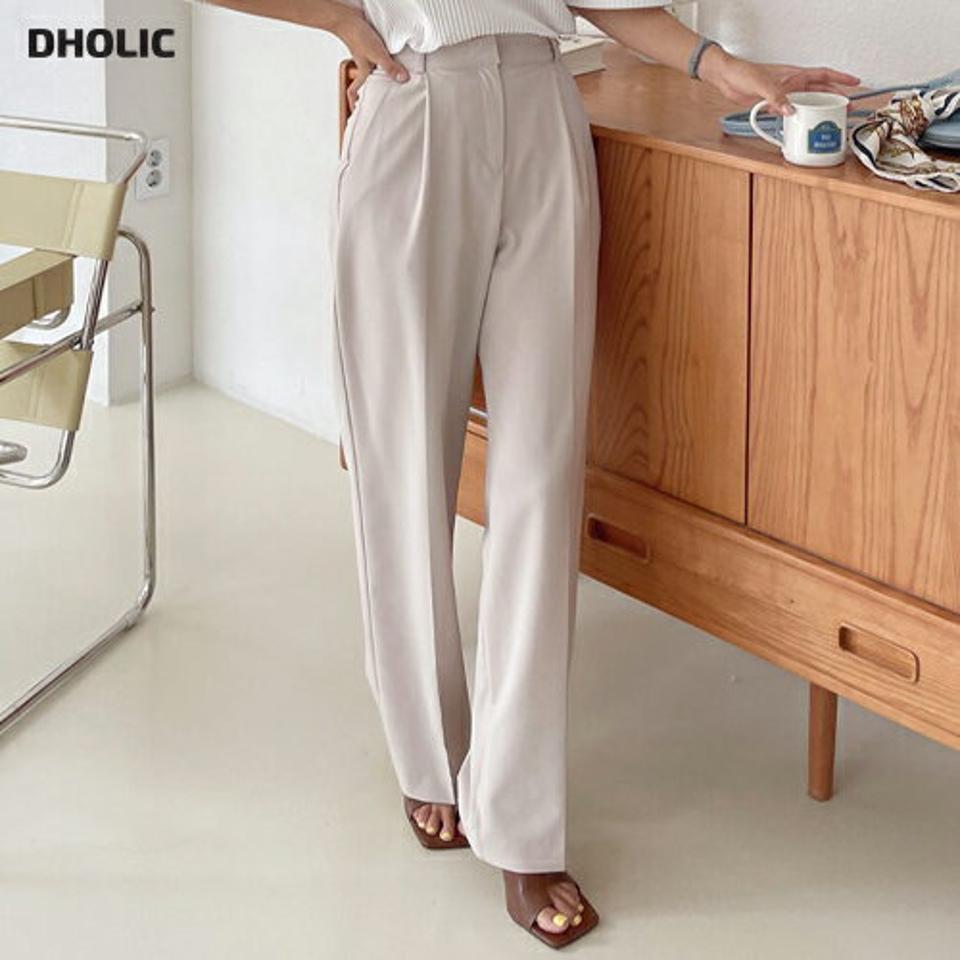 タックストレートスラックス・全4色・t62515 レディース 【pt】韓国 ファッション ボトムス ロング ロングパンツ ストレート スラックス 美脚 オフィスカジュアル ワイド カジュアル 10分丈 体型カーバー 細身 足長 夏 春