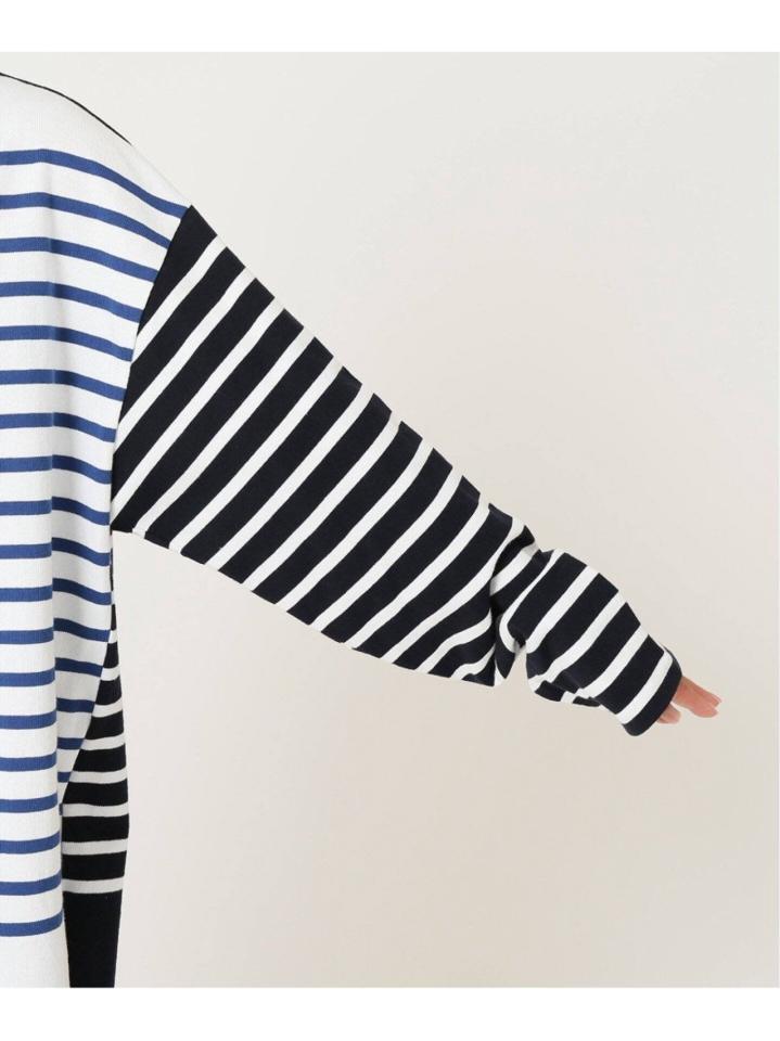 <<追加>>【INSCRIRE /アンスクリア】 BORDER BIG BOAT NECK:カットソー◆3（JOURNAL STANDARD L'ESSAGE）