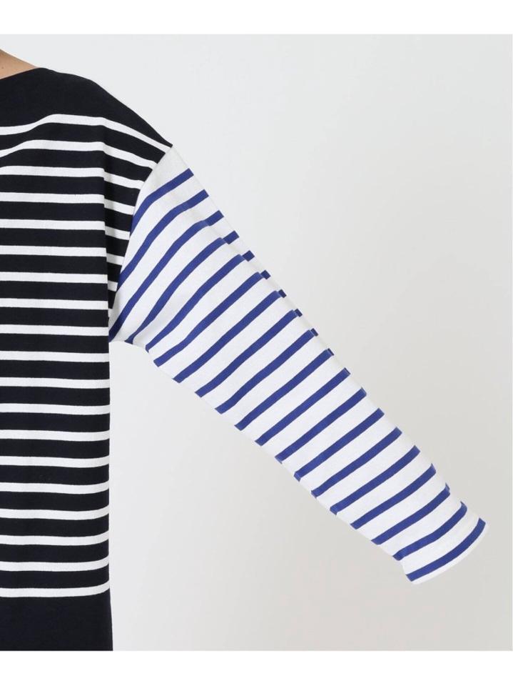 <<追加>>【INSCRIRE /アンスクリア】 BORDER BIG BOAT NECK:カットソー◆3（JOURNAL STANDARD L'ESSAGE）