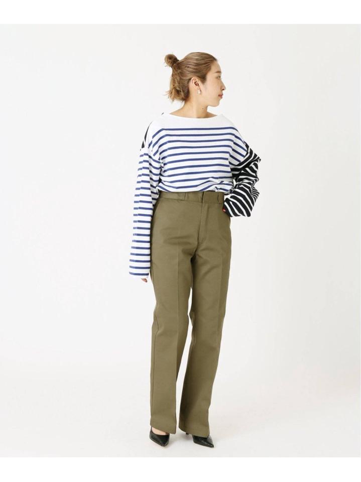 <<追加>>【INSCRIRE /アンスクリア】 BORDER BIG BOAT NECK:カットソー◆3（JOURNAL STANDARD L'ESSAGE）