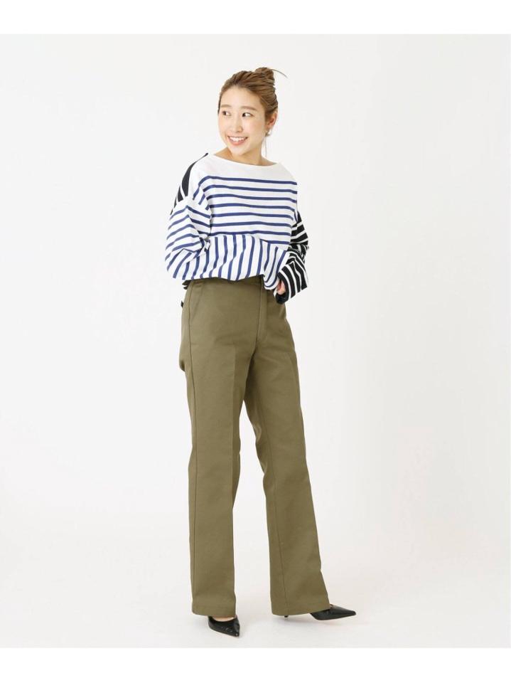 <<追加>>【INSCRIRE /アンスクリア】 BORDER BIG BOAT NECK:カットソー◆3（JOURNAL STANDARD L'ESSAGE）