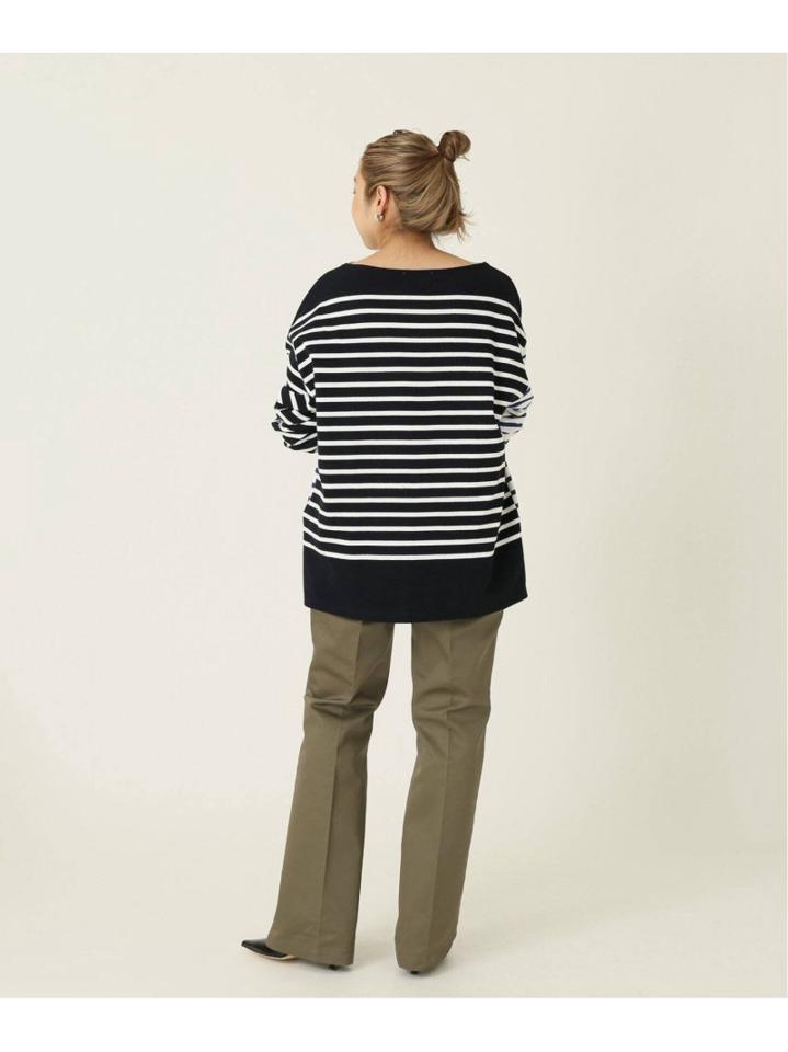 <<追加>>【INSCRIRE /アンスクリア】 BORDER BIG BOAT NECK:カットソー◆3（JOURNAL STANDARD L'ESSAGE）