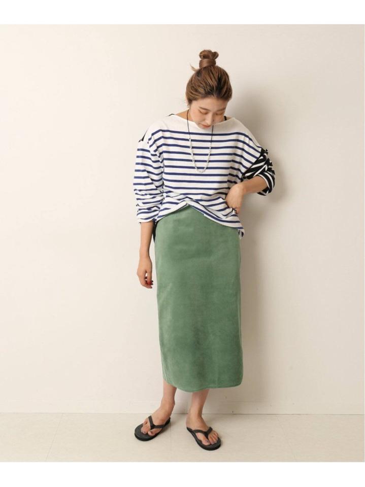 <<追加>>【INSCRIRE /アンスクリア】 BORDER BIG BOAT NECK:カットソー◆3（JOURNAL STANDARD L'ESSAGE）