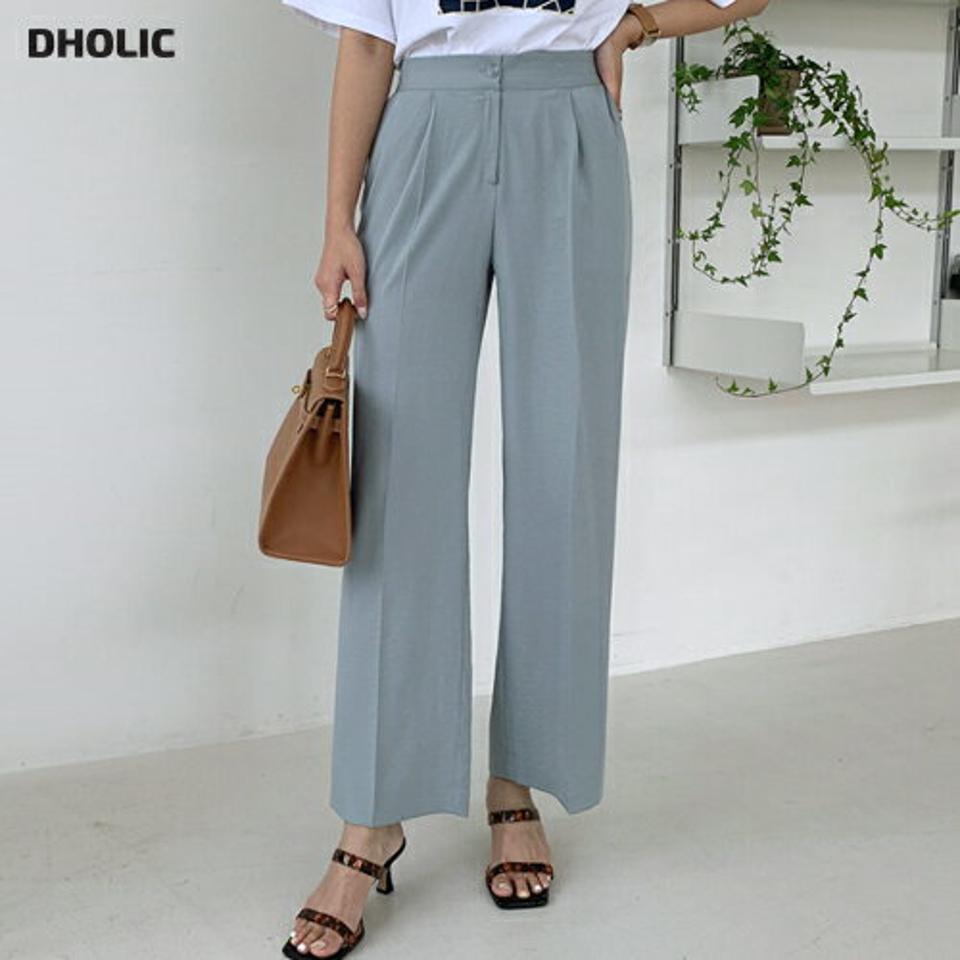 ワイドスラックス・全2色・t00186 レディース 【pt】スラックス パンツ ズボン ロングパンツ ワイド 単色 無地 シンプル ベーシック 大人 オフィスカジュアル きれいめ 春 夏 韓国 ファッション ハイホリHIHOLLI