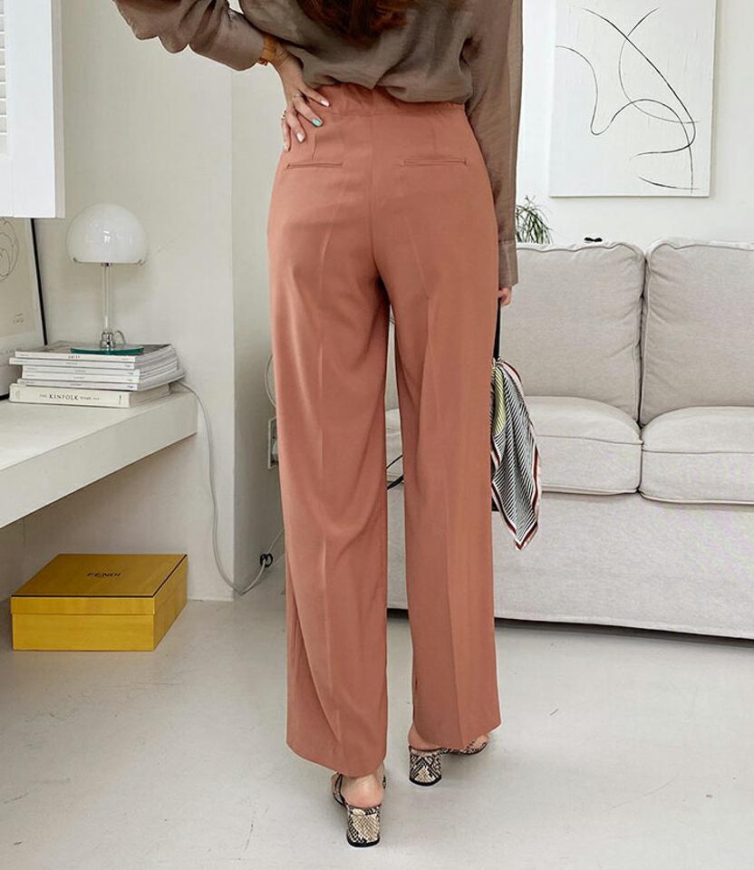 タックスラックスパンツ・全3色・b00189 レディース 【pt】パンツ ズボン ロングパンツ スラックス タック 単色 無地 シンプル ベーシック 大人 オフィスカジュアル 春 夏 韓国 ファッション ハイホリHIHOLLI