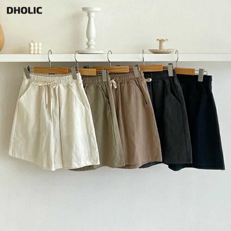 【スーパーセール特価】リネン混ハーフパンツ・全5色・t00451 レディース 【pt】韓国 ファッション ボトムス パンツ ショート ショートパンツ ベーシック リネン ハーフ丈 ストリング ワイド Aライン 美脚 ルーズ 足長 細身 着痩せ 体型カーバー 春 夏 NIJU