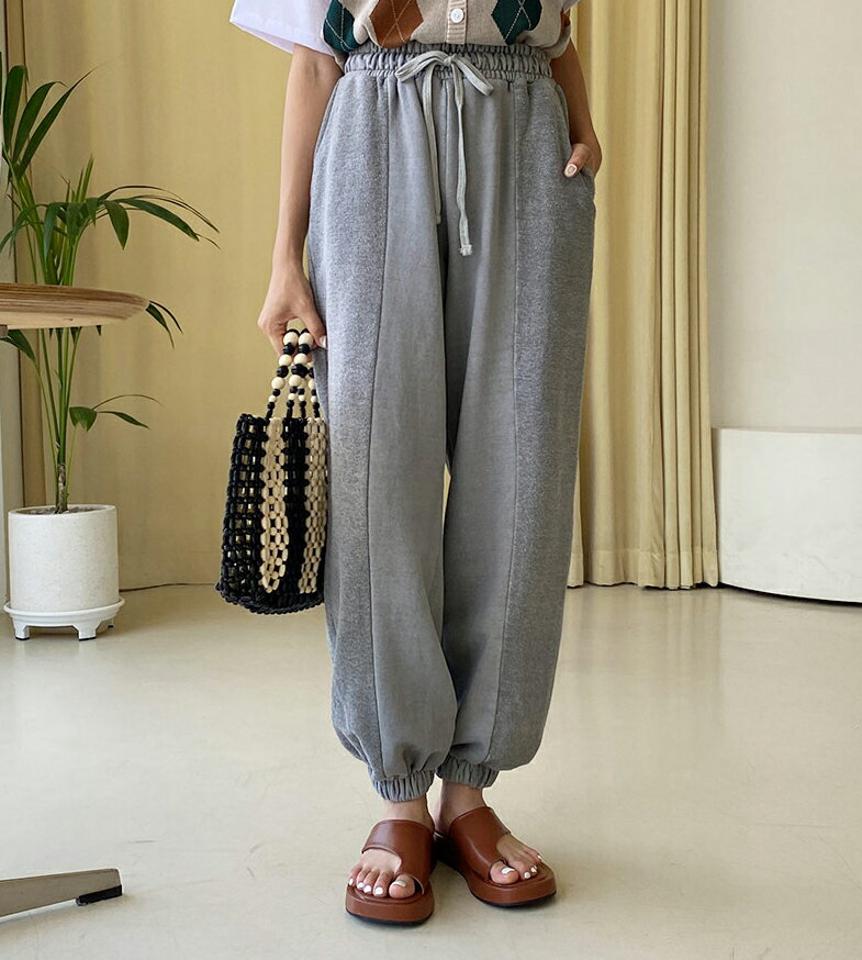 2TYPEツーマテリアルパンツ・全5色・a00453 レディース 【pt】韓国ファッション ボトムス パンツ ロング ロングパンツ ベーシック ジョガーパンツ リバース ゴム ストリング フィット 美脚 ワイド ルーズ 足長 細身 着痩せ 体型カーバー 春 夏 NIJU