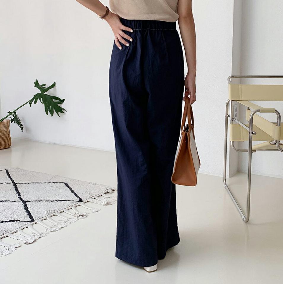 ステッチワイドパンツ・全4色・t65458 レディース 【pt】韓国 ファッション ボトムス ロング ロングパンツ ハイウエスト 配色 ステッチ ツータック ルーズ ゆったり ストレート 体型カーバー 細身 足長 着痩せ 夏 春