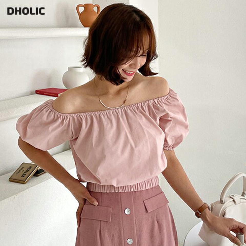 2WAYネックギャザーブラウス・全4色・t57725 レディース 【bl】トップス ブラウス 半袖 ハーフスリーブ ギャザー オフショルダー 肩だし 単色 無地 シンプル かわいい 春 夏 韓国 ファッション