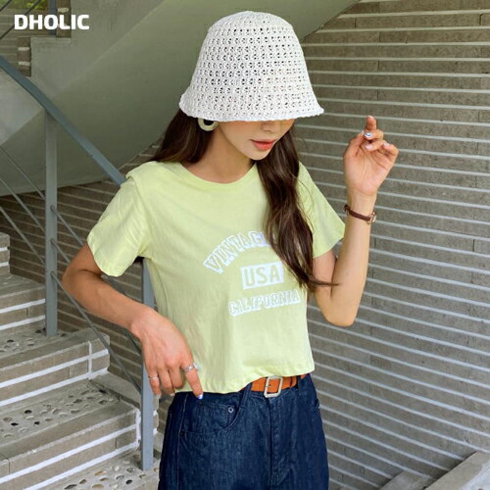 レタリングクロップドTシャツ・全3色・t65701 レディース 【tops】韓国 ファッション トップス Tシャツ 半袖 カジュアル プリント コットン ラウンドネック クロップド丈 ベーシック デイリー 夏 春