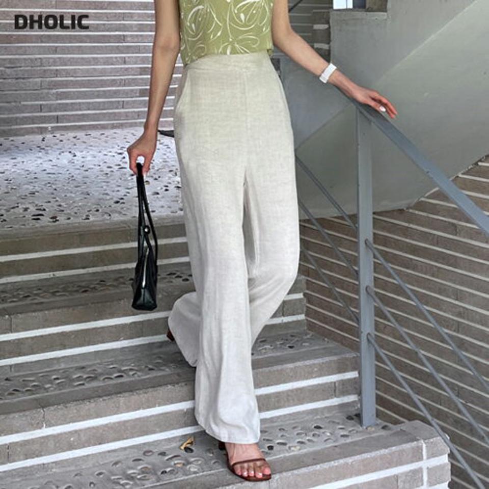 ハイウエストパンツ・全3色・b65751 レディース 【pt】韓国 ファッション ボトムス ロング ロングパンツ スリム フィット ハイウエスト ゴム ストレート 体型カーバー 細身 足長 着痩せ 夏 春