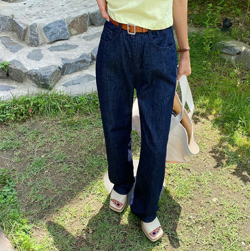 ワイドデニムパンツ・全1色・t65717 レディース 【pt】韓国ファッション ボトムス ロング ロングパンツ デニムパンツ ワイド デニム ハイウエスト ルーズ ゆったり ストレート 細身 足長 着痩せ 夏 春