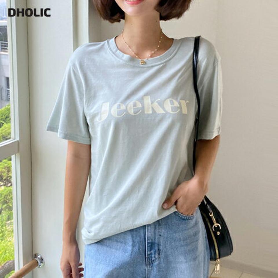 【新作10%OFF】レタリングスリーブTシャツ・全4色・b62581 レディース 【tops】韓国 ファッション トップス Tシャツ 半袖 カジュアル プリント コットン シンプル レタリング ラウンドネック ベーシック デイリー 夏 春