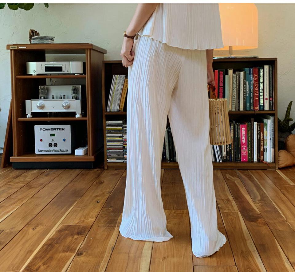 リンクルゴムパンツ・全3色・t64710 レディース 【pt】韓国 ファッション ボトムス パンツ ロング ロングパンツ ベーシック リンクル ルーズ ゆったり ワイド ゴム ストリング 美脚 足長 細身 着痩せ 体型カーバー 春 夏 NIJU