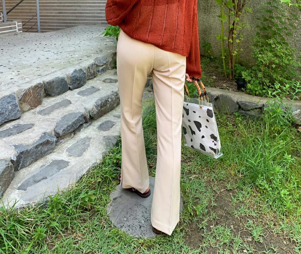 サイドスリットスラックスパンツ・全4色・t64673 レディース 【pt】韓国 ファッション ボトムス パンツ ロング ロングパンツ ベーシック サイドスリット スラックス スリム フィット タイト 美脚 足長 細身 着痩せ 体型カーバー 春 夏 NIJU