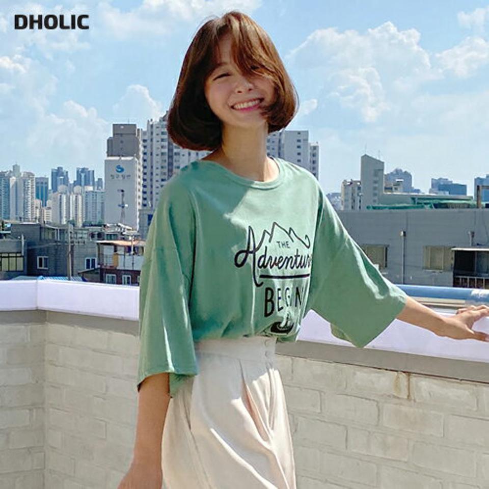 レタリング半袖Tシャツ・全4色・b62530 レディース 【tops】韓国 ファッション トップス Tシャツ 半袖 デイリー レタリング ラウンドネック スリット カジュアル 着痩せ 細身 ルーズ ゆったり 夏 春