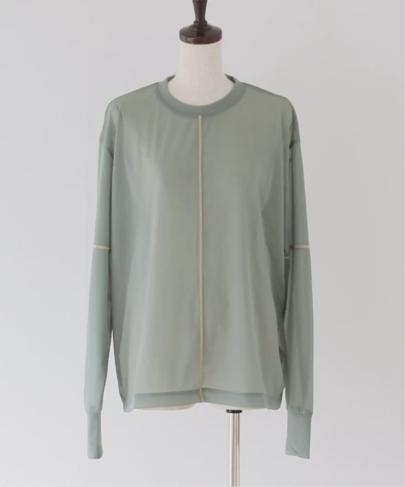 【CLANE/クラネ】SOLID SLEEVE SHEER ：ロングスリーブトップス（JOURNAL STANDARD）
