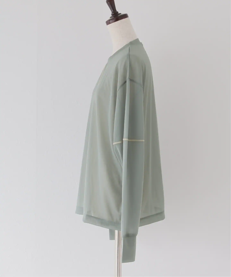 【CLANE/クラネ】SOLID SLEEVE SHEER ：ロングスリーブトップス（JOURNAL STANDARD）