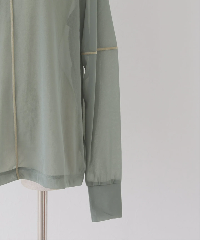 【CLANE/クラネ】SOLID SLEEVE SHEER ：ロングスリーブトップス（JOURNAL STANDARD）