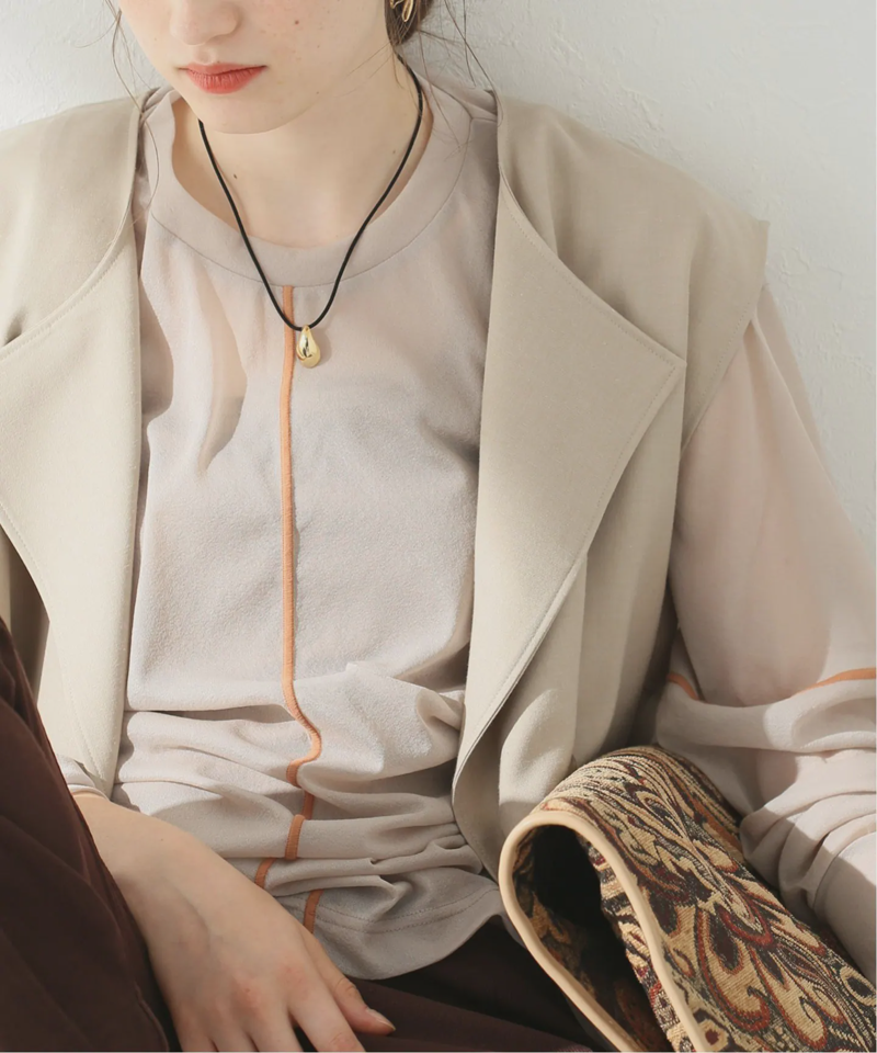 【CLANE/クラネ】SOLID SLEEVE SHEER ：ロングスリーブトップス（JOURNAL STANDARD）