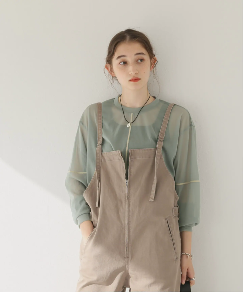 【CLANE/クラネ】SOLID SLEEVE SHEER ：ロングスリーブトップス（JOURNAL STANDARD）