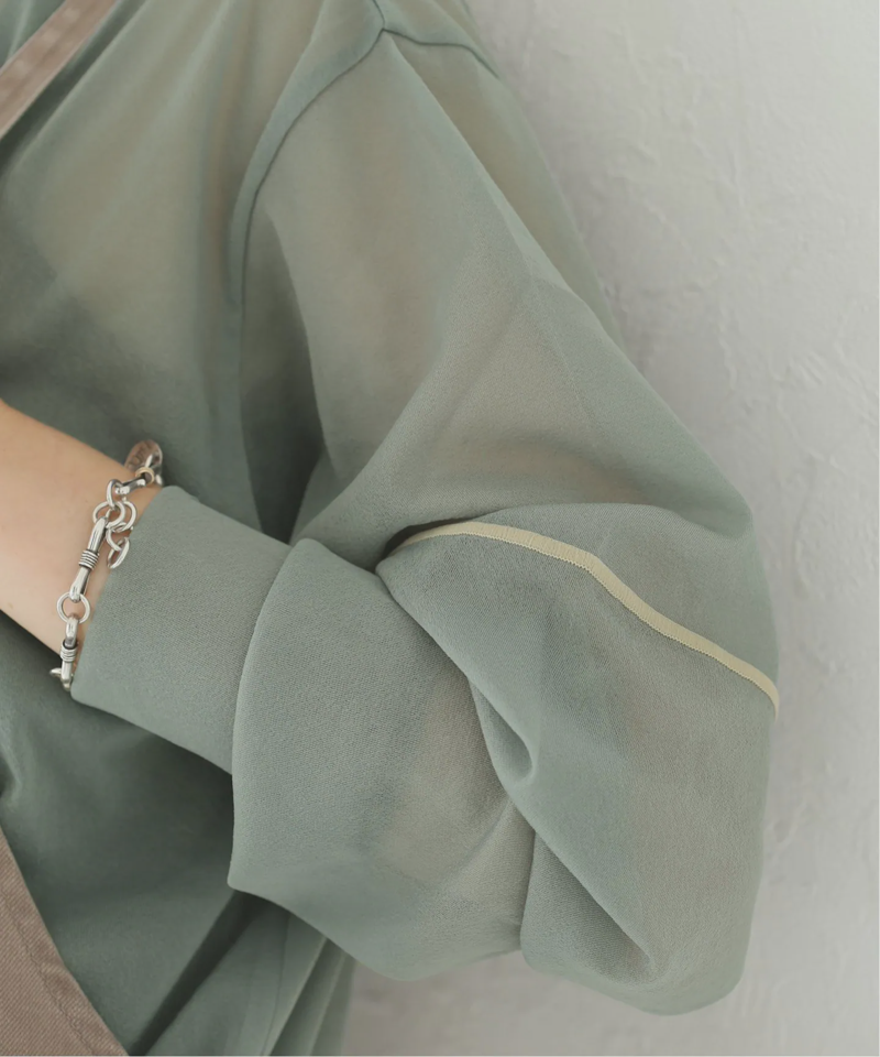 【CLANE/クラネ】SOLID SLEEVE SHEER ：ロングスリーブトップス（JOURNAL STANDARD）