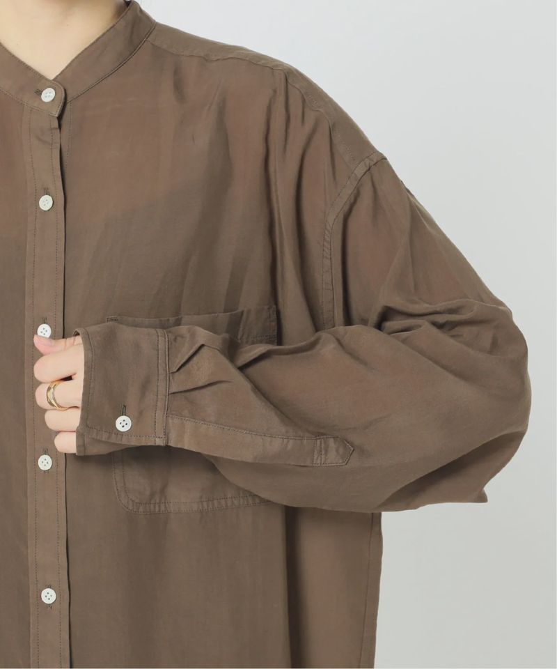 リヨセル製品染めバンドカラーシャツ◆（JOURNAL STANDARD relume）