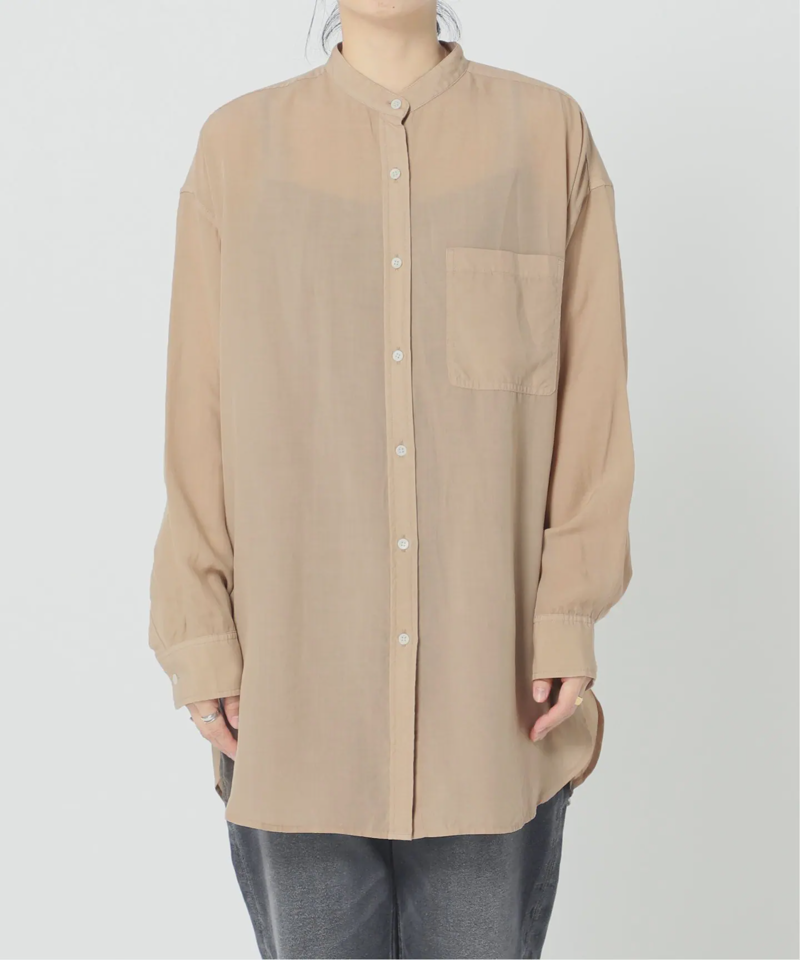 リヨセル製品染めバンドカラーシャツ◆（JOURNAL STANDARD relume）