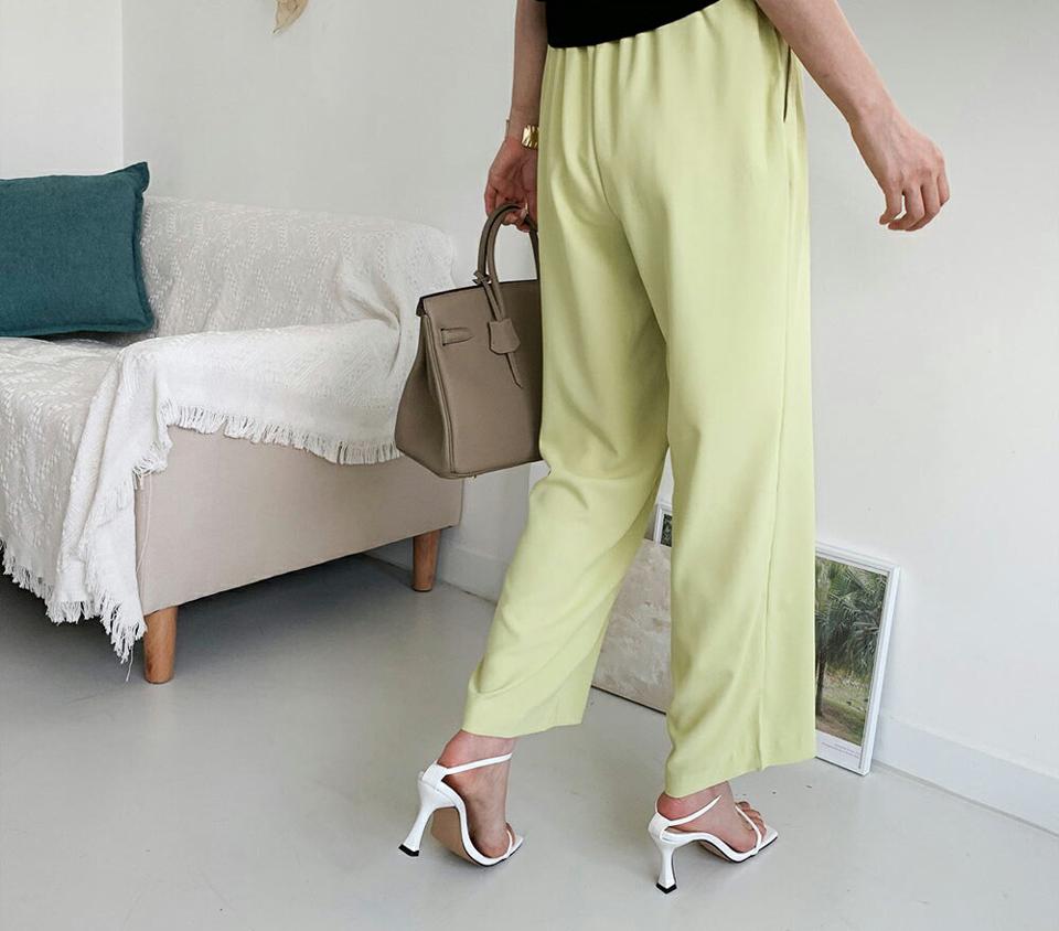 ドロストカラーパンツ・全4色・t69714 レディース 【pt】パンツ ズボン ロングパンツ ドロスト ウエストゴム ワイド 単色 無地 シンプル ストリング カジュアル ベーシック ラフ 大人 春 夏 秋 韓国 ファッション ハイホリHIHOLLI