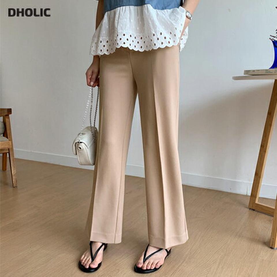 ストレートスラックス・全3色・t69717 レディース 【pt】パンツ ズボン ロングパンツ スラックス ストレート 単色 無地 シンプル ベーシック 大人 オフィスカジュアル きれいめ 春 夏 秋 韓国ファッション ハイホリHIHOLLI