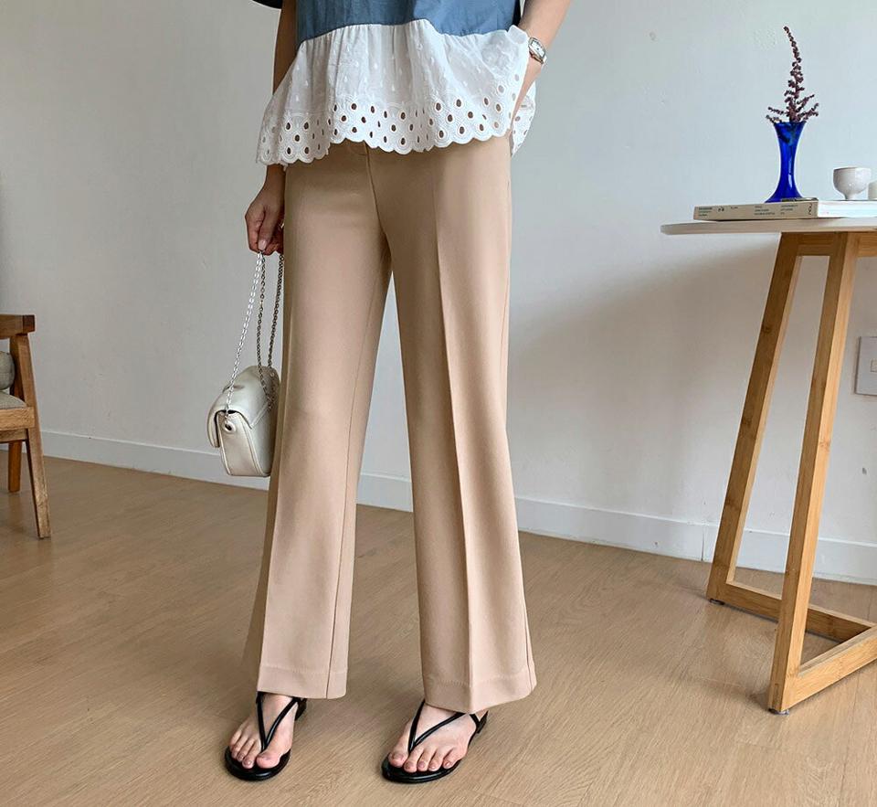 ストレートスラックス・全3色・t69717 レディース 【pt】パンツ ズボン ロングパンツ スラックス ストレート 単色 無地 シンプル ベーシック 大人 オフィスカジュアル きれいめ 春 夏 秋 韓国ファッション ハイホリHIHOLLI