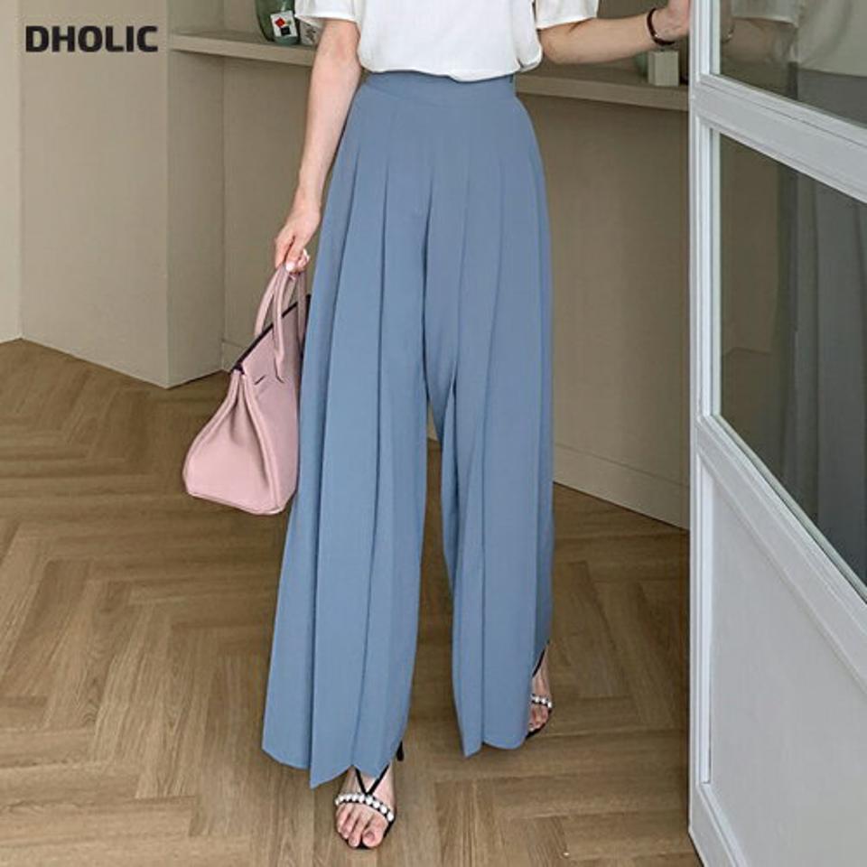 タックワイドパンツ・全3色・b69713 レディース 【pt】パンツ ズボン ロングパンツ ワイド スカンツ タック 単色 無地 シンプル 大人 きれいめ 春 夏 秋 韓国 ファッション ハイホリHIHOLLI