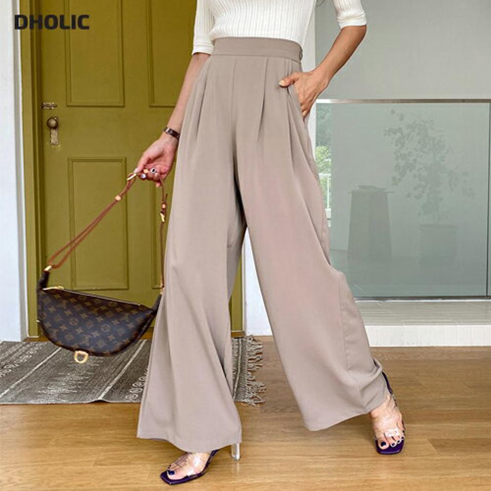 即日配送【只今30%OFF】タックワイドパンツ・全3色・b62559 レディース 【pt】韓国ファッション ボトムス ロング ロングパンツ ハイウエスト ツータック ボリューム ワイド ゴム デイリー ルーズ ゆったり 体型カーバー 細身 足長 着痩せ 夏 春