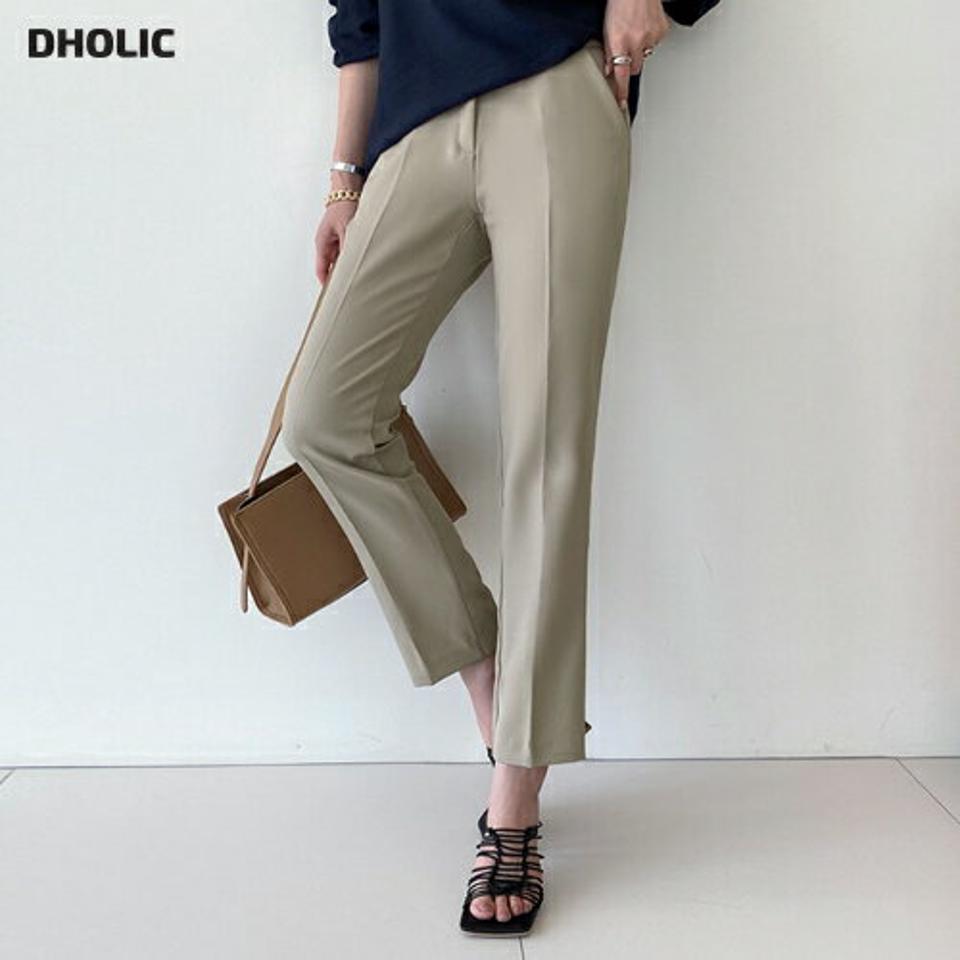 即日配送 ストレートスラックス・全4色・t00204 レディース 【pt】スラックス パンツ ズボン ロングパンツ ストレート 大人 単色 無地 シンプル ベーシック オフィスカジュアル ベルトループ カジュアル 春 夏 韓国ファッション ハイホリHIHOLLI