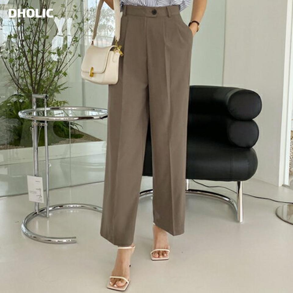 タックワイドスラックス・全2色・t69571 レディース 【pt】スラックス パンツ ズボン ロングパンツ ワイド タック 単色 無地 シンプル ベーシック 大人 オフィスカジュアル ベルトループ 春 夏 韓国 ファッション ハイホリHIHOLLI