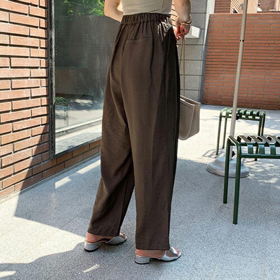 モダール混ワイドパンツ・全4色・t69605 レディース 【pt】パンツ ズボン ロングパンツ ワイド モダール 単色 無地 シンプル ベーシック ウエストゴム カジュアル ラフ 春 夏 韓国 ファッション ハイホリHIHOLLI