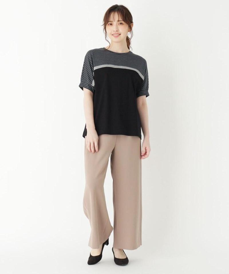 スリットストレートワイドパンツ