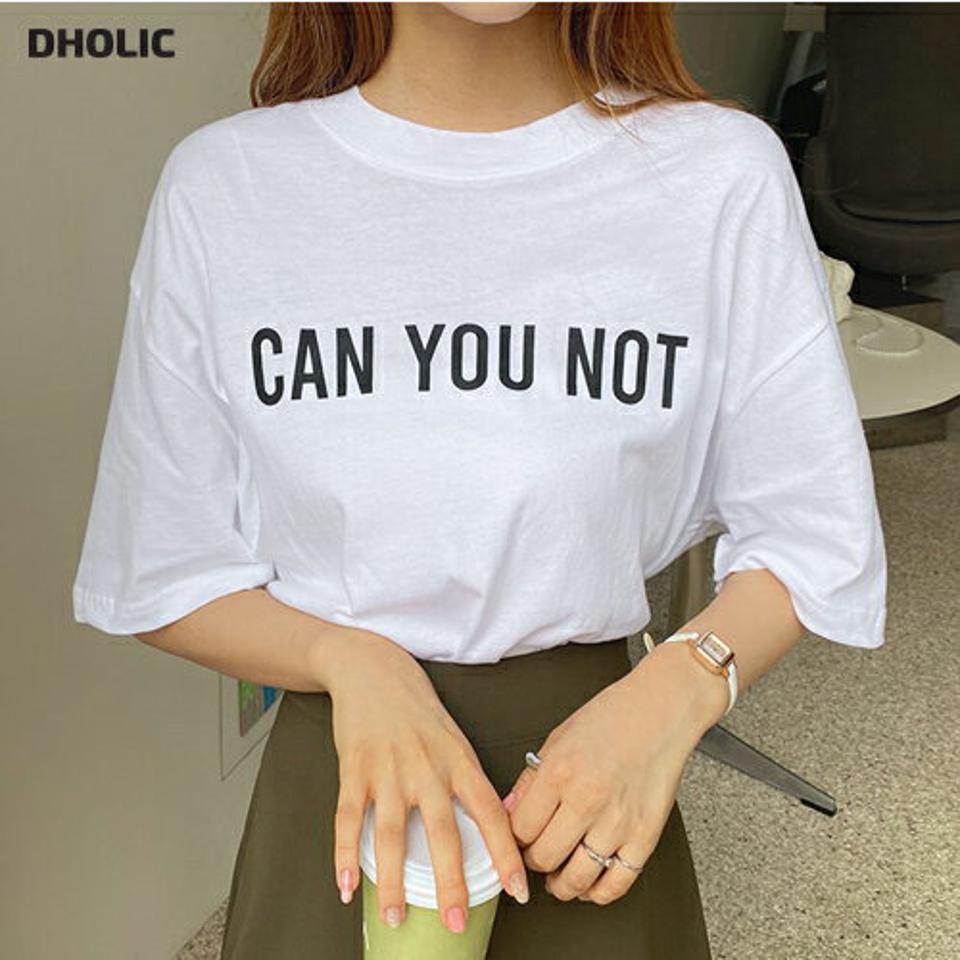 CAN YOU NOTクロップドTシャツ・全2色・t64759 レディース 【tops】韓国 ファッション トップス Tシャツ 半袖 レタリング クロップド ラウンドネック 無地 カジュアル ルーズ ゆったり デイリー フェミニン シンプル ガーリー 春 夏 NIJU